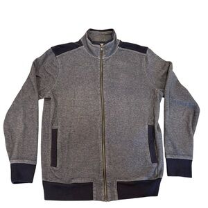 Banana Republic Men's sweatshirt ribbed full zip up Large | Blue